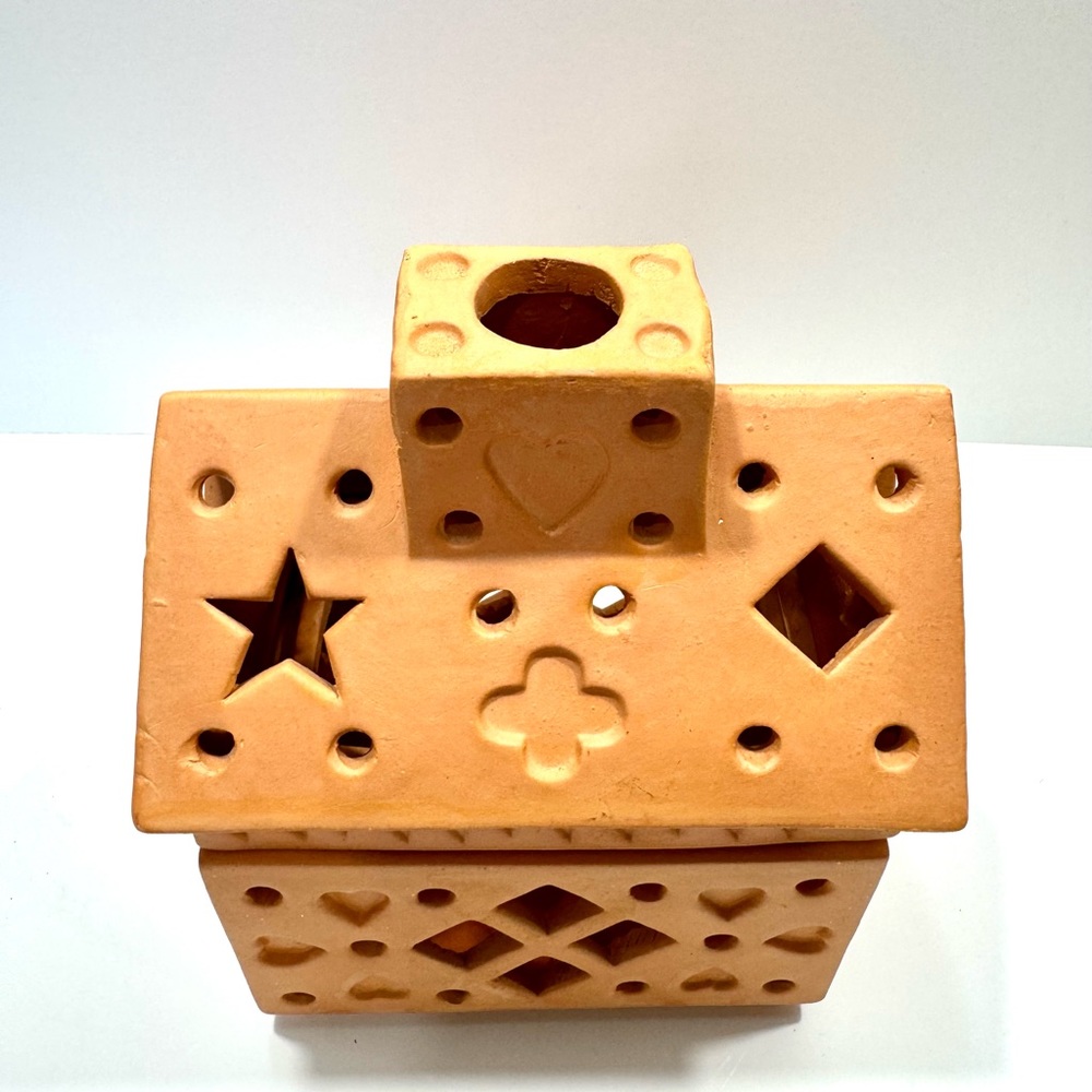 TERRACOTTA CLAY CANDLE HOUSE MADE IN PORTUGAL - Picture 2 of 15